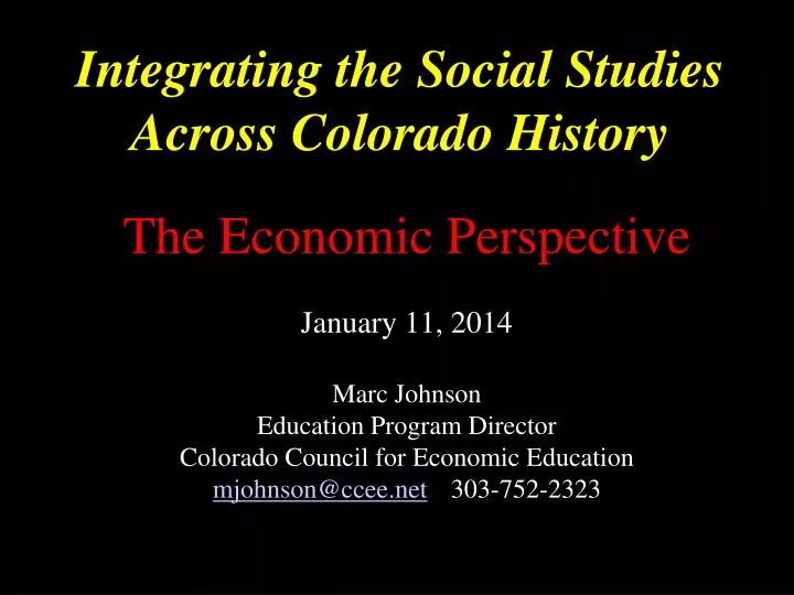 integrating the social studies across colorado history