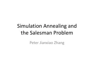 Simulation Annealing and the Salesman Problem