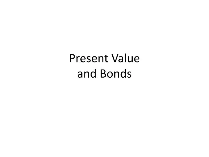 present value and bonds