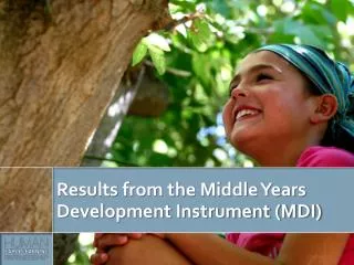 Results from the Middle Years Development Instrument (MDI)