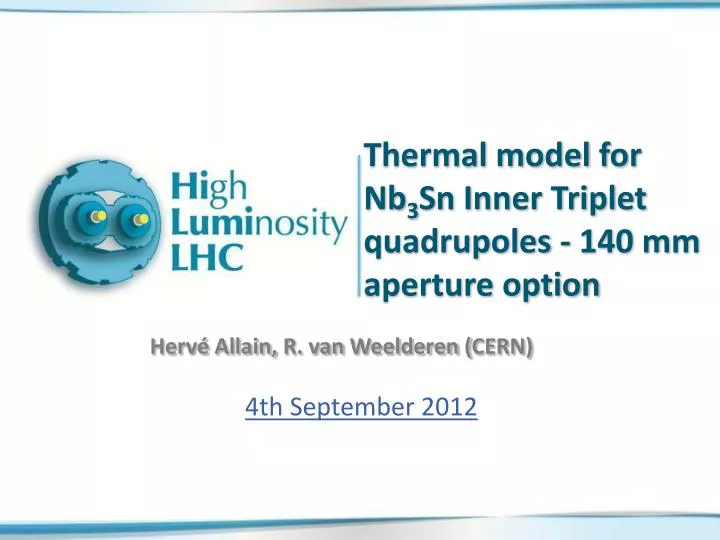 thermal model for nb 3 sn inner triplet quadrupoles 140 mm aperture option