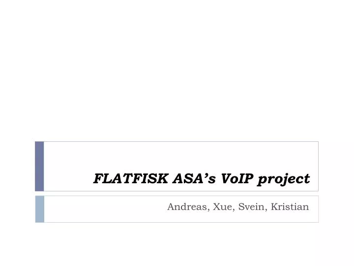 flatfisk asa s voip project