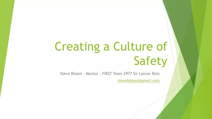 creating a culture of safety