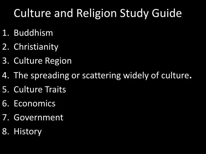 culture and religion study guide