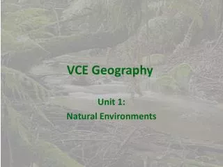 VCE Geography