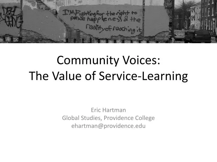 community voices the value of service learning
