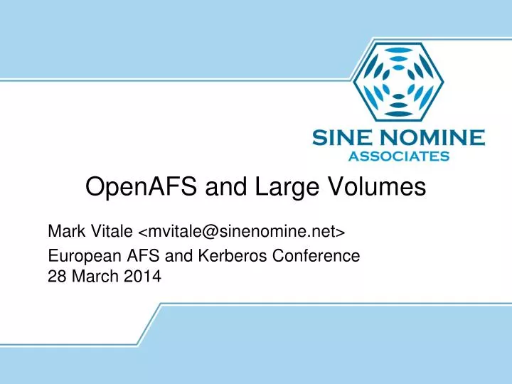 openafs and large volumes