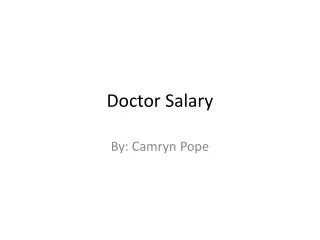 Doctor Salary