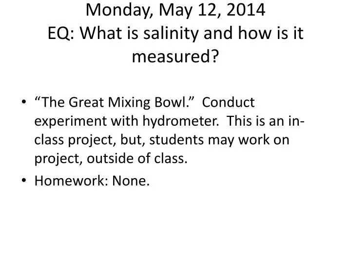 monday may 12 2014 eq what is salinity and how is it measured