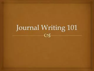 journal writing 101