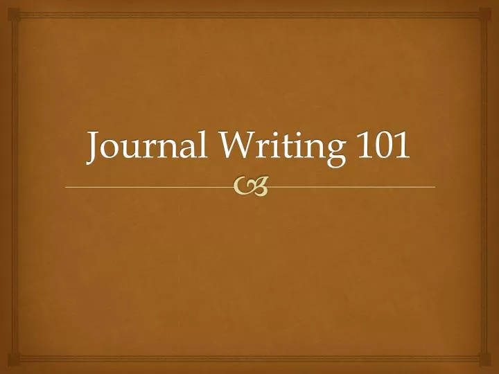 journal writing 101