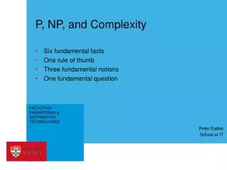 P, NP, and Complexity