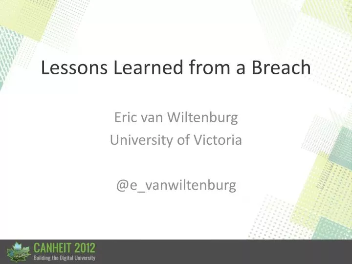 lessons learned from a breach