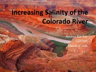 Increasing Salinity of the Colorado River