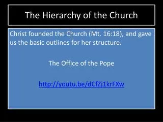 The Hierarchy of the Church