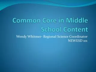 Common Core in Middle School Content