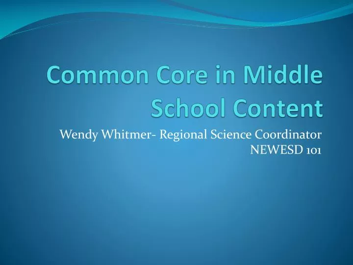 common core in middle school content