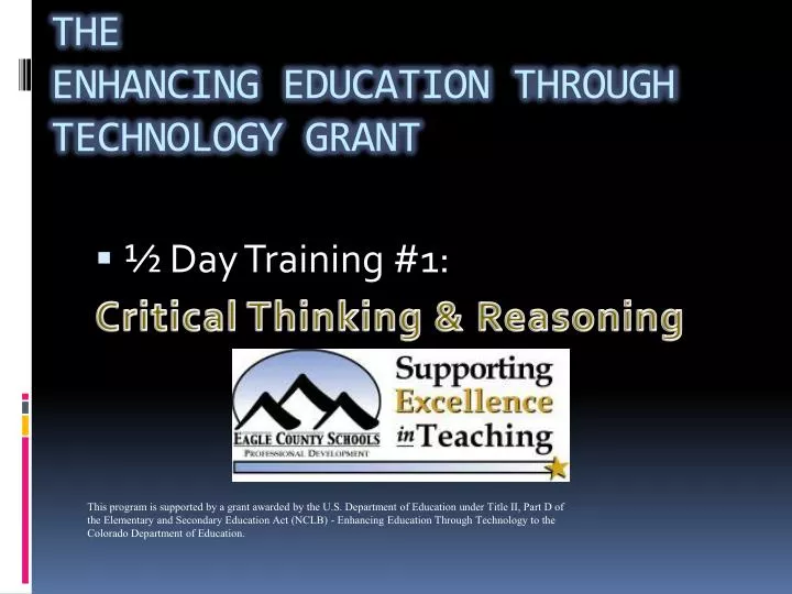 the enhancing education through technology grant