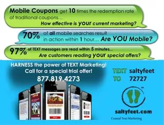 Mobile Coupons get 10 times the redemption rate of traditional coupons…