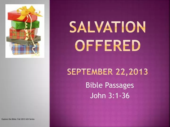 salvation offered september 22 2013