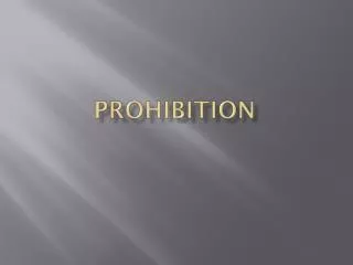 Prohibition