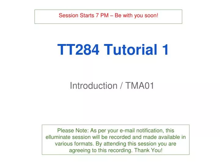 tt284 tutorial 1