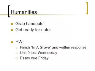 Humanities