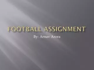 FOOTBALL ASSIGNMENT