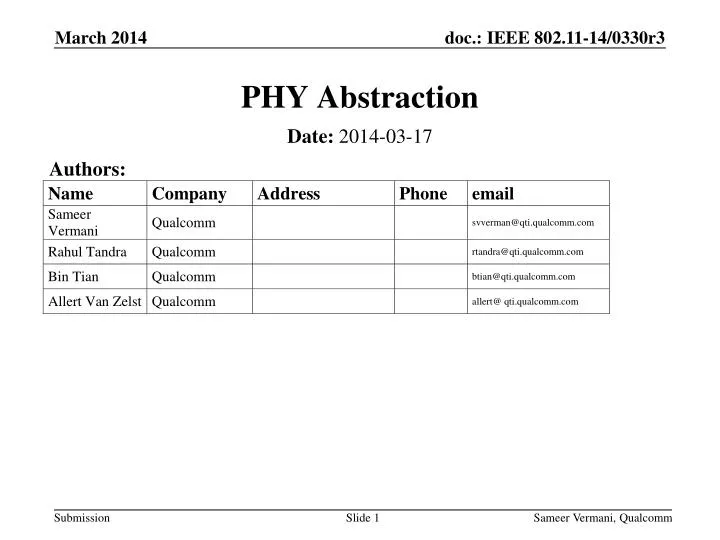 phy abstraction