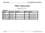 PHY Abstraction - slide 1
