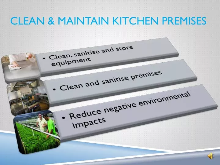 clean maintain kitchen premises