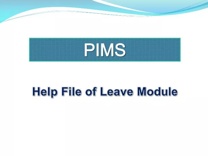 help file of leave module