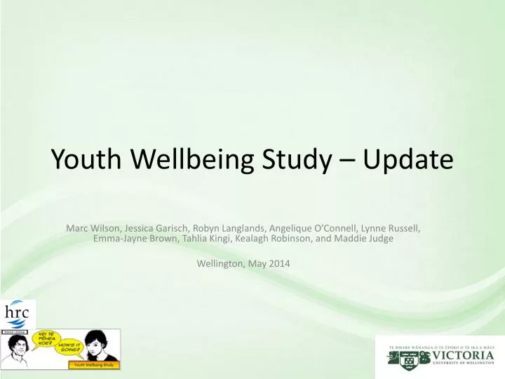 youth wellbeing study update