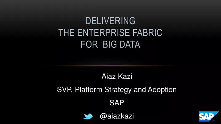 delivering the enterprise fabric for big data