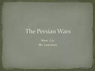 The Persian Wars