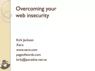 Overcoming your web insecurity