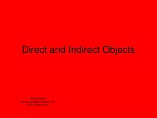 direct and indirect objects