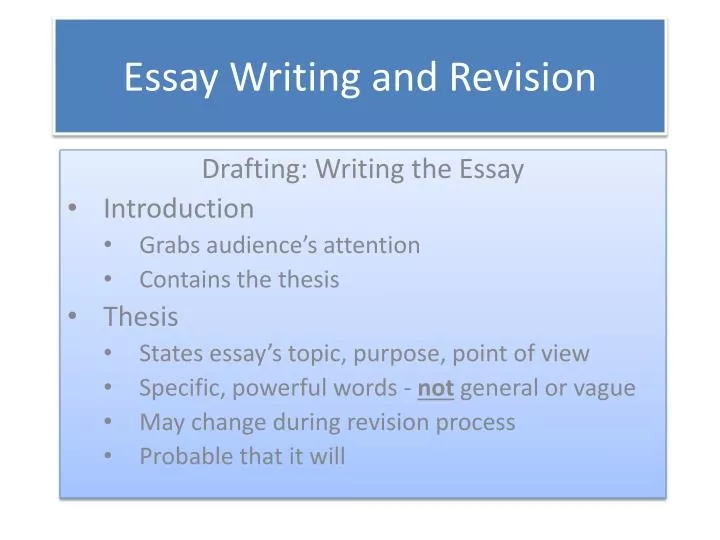 essay writing and revision
