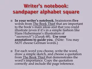 writer s notebook sandpaper alphabet square
