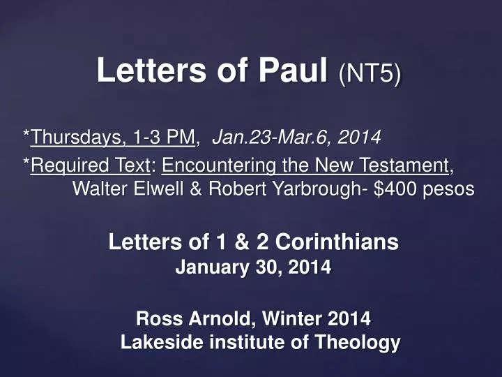 letters of paul nt5