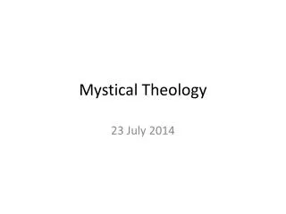 Mystical Theology