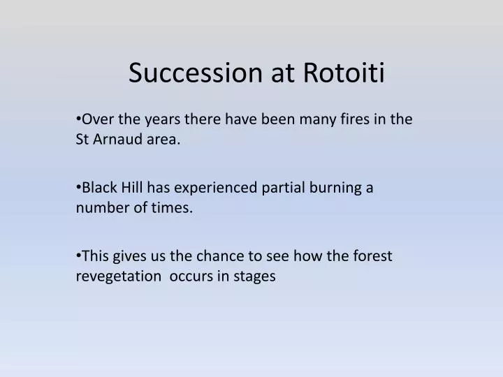 succession at rotoiti