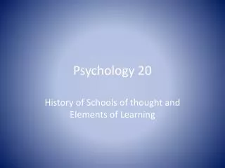 Psychology 20