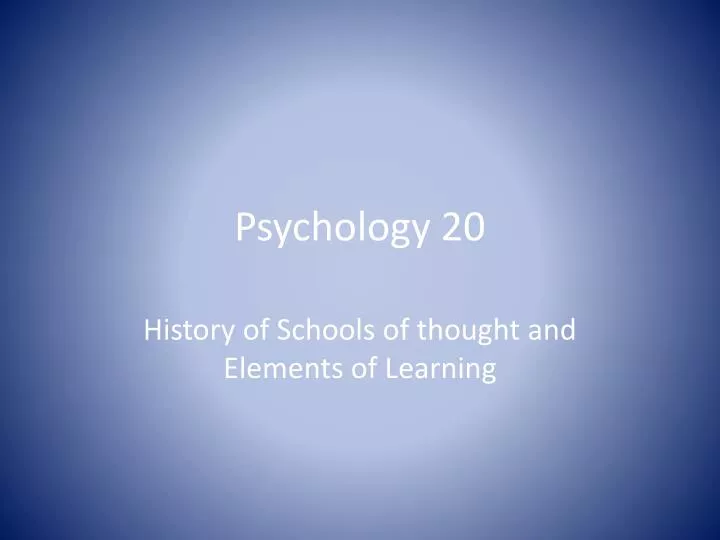 psychology 20