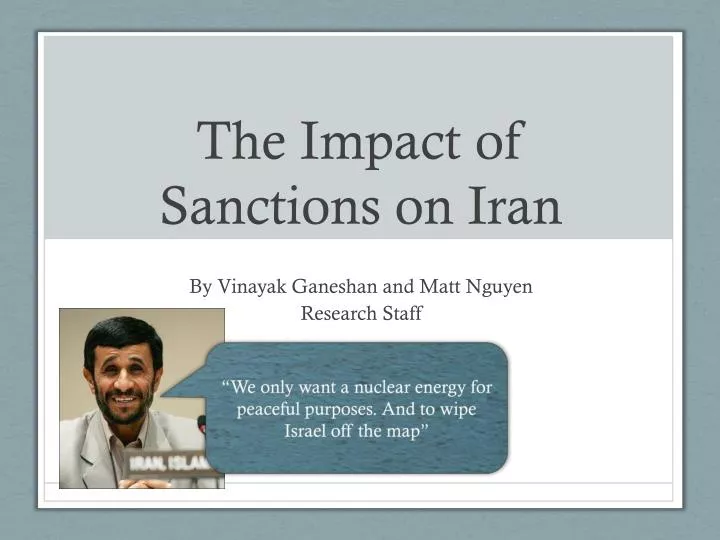 the impact of sanctions on iran