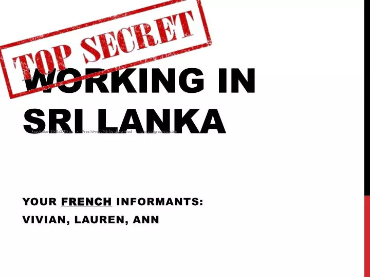 working in sri lanka