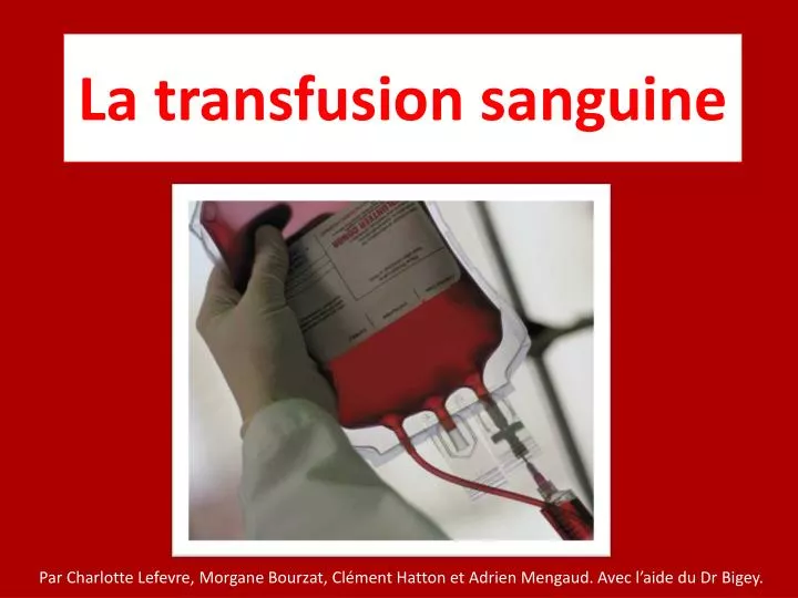 la transfusion sanguine