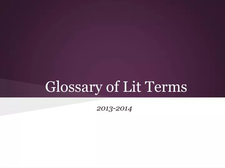 glossary of lit terms