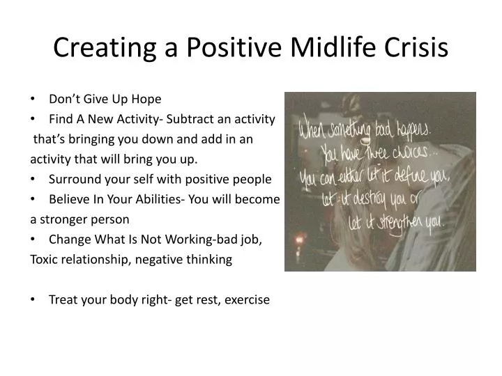 creating a positive midlife crisis