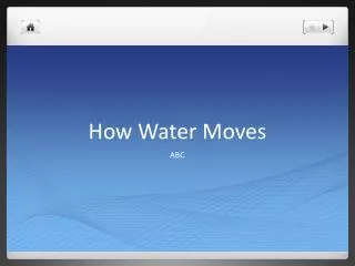 How Water Moves
